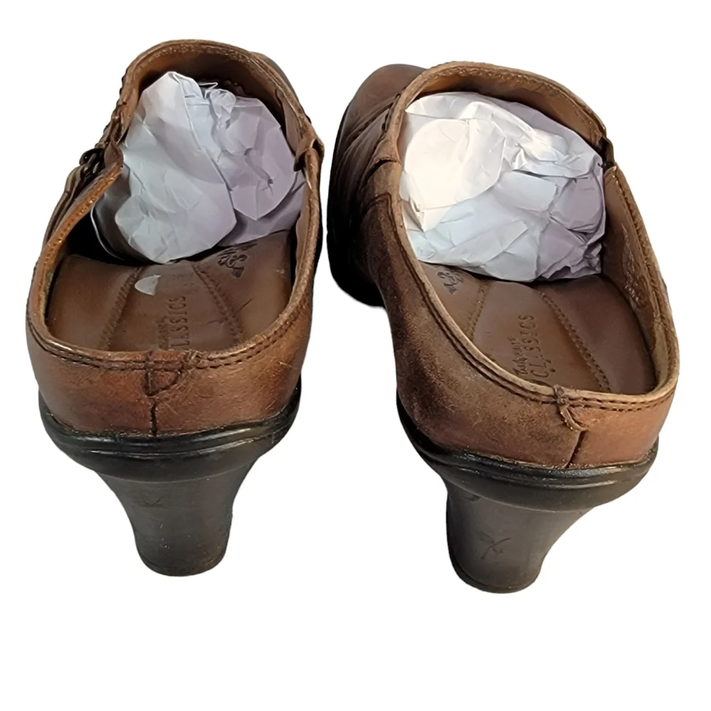 Earth Spirit Claasic Emma Leather Upper Brown Clog Women's Size 8 - Picture 16 of 16